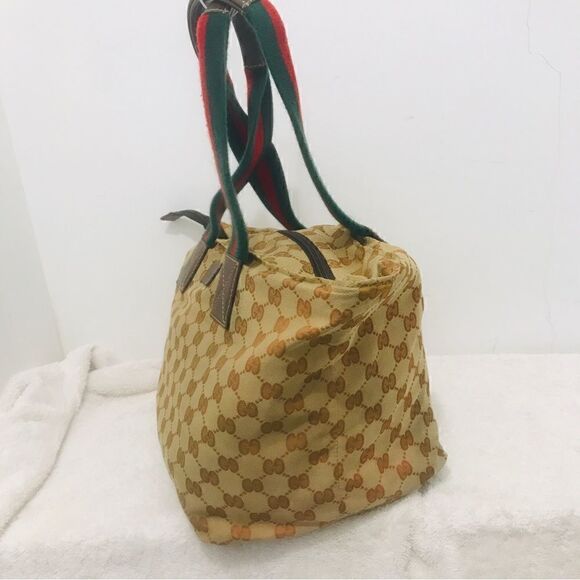 Gucci canvas tote web handle - Picture 7 of 16